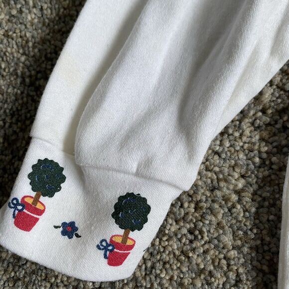 Vintage 80s Hartstrings Cardigan Sweater Girls 6 Button Up Navy Cotton Christmas - Picture 16 of 16